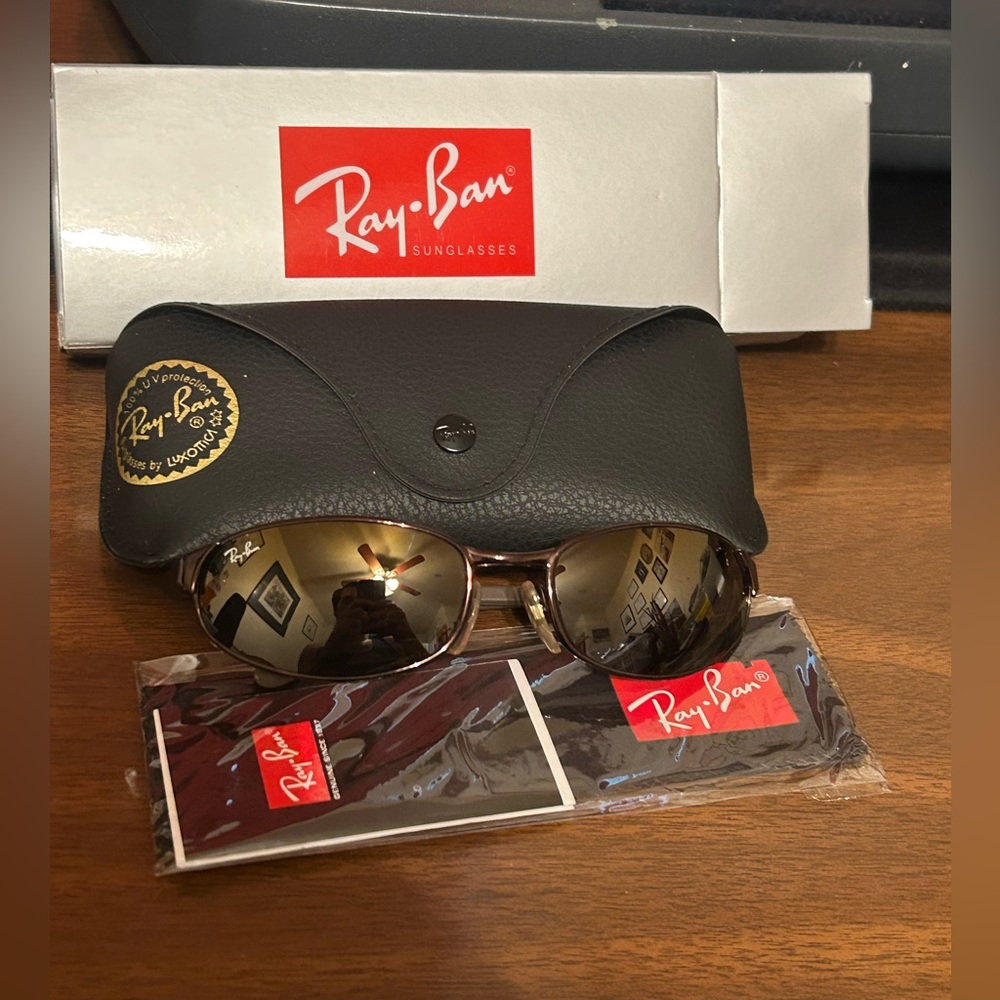 Ray-Ban RB3142 014/6E 59-18 Oval/ Square 59 mm B15 Sunglasses— brown lenses.